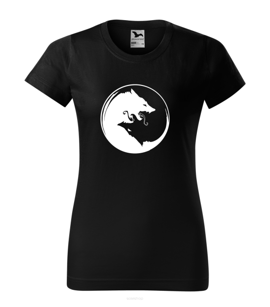 Koszulka damska z symbolem nordyckim - Fenrir Yin Yang